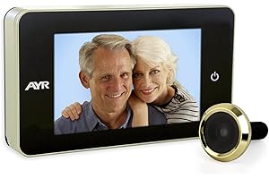 Mirilla digital AYR 754. Acabado níquel mate/latón.