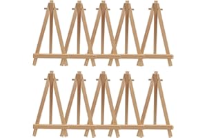 Mini Chevalet,10 Pièces Mini Chevalet D'Affichage Bois Mini Chevalets en Bois Petit Chevalet d'art pour La Décoration de Table de Mariage,Anniversaire,Baptême,Fête