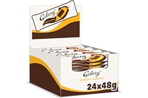 Galaxy Chocolate Bars, Smooth Caramel & Milk Chocolate Bulk Box, 24 x 48g, Ideal for Gift, Snacks or Hamper