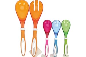 Vertrieb Gluecksshop Couverts à salade en 4 couleurs Transparent bleu