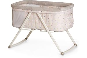 Hauck Rocker Crib Dreamer / Bassinet for New Born Babys from Birth up to 9 kg / Mattress Included / Toy Bag / Foldable / Transportable / Multi Dots Beige