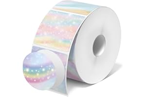 Gloryang 2" x 2" Thermal Labels - 750 Labels/Roll, Compatible with JADENS, Nelko, Phomemo, Label Printers, Waterproof, Oilproof, BPA-Free, Easy to Peel, for Home, Office, and Small Business, Rainbow