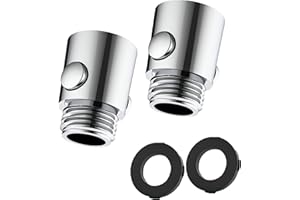 Recitem Duschkopf Absperrventil Eckventil Wasserstopper Dusche Ventil Duschstop Messing Wasserverteiler Shut-Off Ventil Ersatzteil G 1/2 Poliert Chrom,Brauseschlauch Wassersparventil (2 Stück)