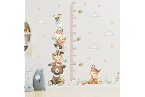‎COVPAW COVPAW Wandaufkleber Messlatte Tierturm Süss Wandtattoo Kinderzimmer Höhe Messen Bär Eule Hirsch Wachstum Diagramm Wandtattoo Mess Baum Wandsticker Körpergrösse Messen Wandsticker Kids