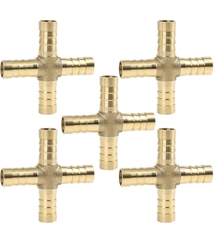 Messing Fittinge Schlauchverbinder Aus Messing – Gerade, Winkel, Kreuz, Y- Stück Für 4 - 19 Mm Schläuche Schlauchverbinder Kfz