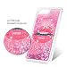 Produktbild iPhone 7 Plus / iPhone 8 Plus Hülle,Transparent Glitzer Handyhülle,Sequins Sparkle Flüssig Liquid Crystal Shiny Case Tasche Schutzhülle in Sexy rote Lippe