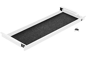 CAVO Dokumentenschublade aus Stahl 850 mm weiß, abschließbar, mit Kabeldurchführung, Dokumentensafe für Schreibtische von SOTECH