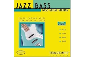 THOMASTIK-INFELD Thomastik Cuerdas para Bajo Eléctrico Jazz Bass Serie niquel entorchado redondo de niquel sobre núcleo redondo JR344 juego 4 cuerdas escala larga 34"