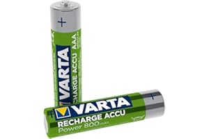 VARTA Akku, NiMH Longlife, Micro (AAA/HR03) 800 mAh, 1,2 Volt, 2 Stück