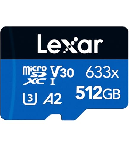 Lexar 633 x 256 GB Micro SD kart, microSDXC UHS-I kartı + SD