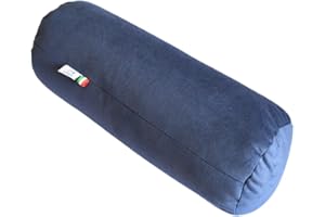 GM Cuscino cilindrico cervicale a rullo per collo schiena e gambe 40x15 cm Made in Italy con rivestimento in tessuto idrorepellente e antimacchia Blu