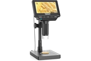 TOMLOV DM4W Digital Microscope with Weighing Scale: 4.3" Coin Microscope with IPS Screen, Error Coin Magnifier with Lights, Weight Scale for Collectors, Jeweler, Students, Compatible with PC/Mac