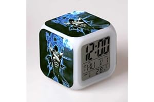 ZZTX FASHION Des gamins Dessin animé Chambre Numérique Réveil Chevet Veilleuse La musique Réveillez-vous Mignonne Réveil Silencieux Bureau Réveil Cadeau pour Accueil Les enfants Garçons Filles Les adolescents ,B