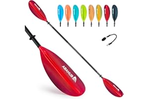 Abahub 218/230/241 cm Remo Kayak Pala Doble de Aluminio con Línea de Remo para Kayak Bote de Remos Canoa Negro/Blanco/Rojo/Azul/Verde/Naranja/Amarillo