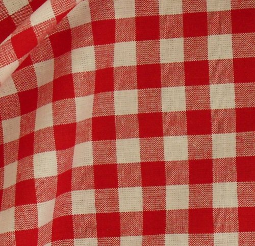 Vichy-Karo in Rot / Weiß Baumwoll-Stoff kariert – Karogröße: 10 x 10 mm - 2