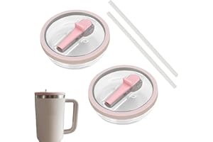 GZWY Ersatzdeckel für 40oz Becher, 2 Stück Wiederverwendbarer Auslaufsichere und Staubdichte Tumbler Abdeckungen Becher mit Strohhalm Deckel Ersatzdeckel für Stanley Cup Zubehör (Rosa 4)