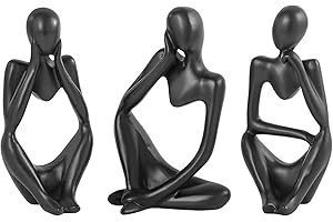 Irayin Pensatore Astratto Statua Scultura, Statuette Decorative Casa, Scultura Astratta in Poliresina, Soprammobili Moderni Salotto, Statuette Decorative Casa - Nero