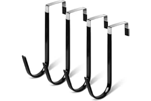 Damita Over The Door Hooks 4 Pack Over The Door Towel Hanger for Coat Hangers Sturdy Stainless Steel Hooks for Hanging Coats Black