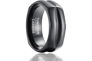 SOXEMAN Moda retrò uomini e donne unici carburo di tungsteno anelli, quadrato semi-arco Y2K moda strada corrispondenza gioielli larghezza 8mm