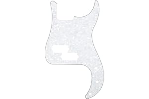 Musiclily 13 Hole P Bass Pickguard for Fender American/Mexican Standard Precision Bass,4Ply White Pearl