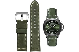 AIYIRUO Correa de reloj, correa de repuesto de cuero vintage, correa para relojes, correa de repuesto de cuero genuino Suave impermeable con herramientas 20mm 22mm 24mm 26mm para Panerai