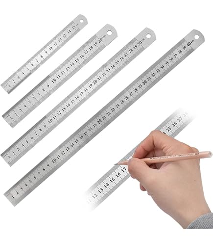 2er Set Edelstahllineale 15 Cm & 30 Cm – Doppelseitige Skala, Präzisionslineal Mit Aufhängeloch – Für Büro, Schule & Technisches Zeichnen