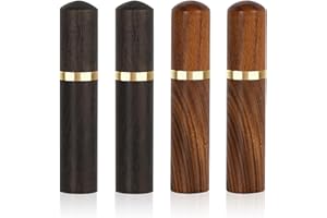 DRIFLO 4pcs Wooden Needles Holder Portable Storage Tube Wooden Needle Holder Black and Brown Storage Case Box for Hand Craft Knitting Embroidery Sewing Needle Storing Kinds of Fine Needles