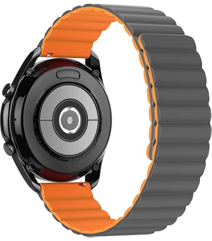 Magnetisch Silikon Armband Für Garmin Venu 4/3/2, Forerunner 570/265 – 22mm, Orange/schwarz