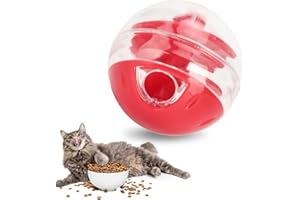 QCWWY Zabawkowa Piłka do nieszczelnej karmy dla kotów, Interaktywny powolny podajnik, Puzzle Ball dla kotów, Dozownik smakołyków, Zabawka dla znudzonych kotów, Uśmierza nudę,