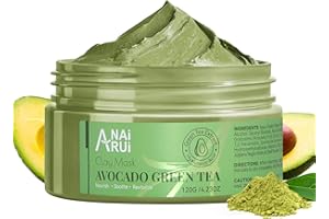 ‎ANAIRUI ANAiRUi Tonerde Gesichtsmaske mit Avocado Grüntee Schlamm - Matcha Lehm Maske - feuchtigkeitsspendend, porentief reinigend pickel, poren verkleinern, Gesichtspflege - Gesichtsmasken beauty, 120g
