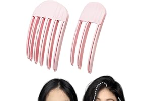TELAIN 2 Stück Wind Shaping Styling Kamm für Voluminöse Ponys Einfache Haarwurzel Lifting Clips für Natürlichen Look (Pink)