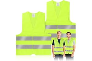 KEWUZY Warnwesten Auto, 2 Stück, Sicherheitsweste, Reflektorweste Auto Pannenweste, für Autofahrern Fahrern Arbeitskräften, Gelb