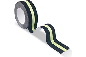 Dunkwckore Ruban Bande Antidérapante Escalier, 5cm x 10m Bande de Sécurité avec Film Lumineux Brille Dans Le Noir pour Escaliers Échelles Sols Glissants Intérieur, Extérieur et Les Marches