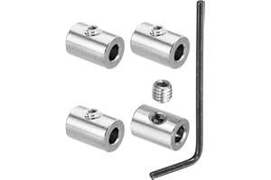 PATIKIL 7mm Trou Fil Corde Agrafes Ensemble, 4 pcs 304 Inox Acier Simple Trous Verrouillage Câble Pinces Agrafe avec M6 Hexagone Vis Clé pour Câble Raccords, Argent