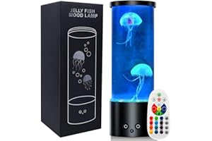 Autbye Quallen Lavalampe,17farver Lava Lampe Stor vandmandslampe med Jellyfish Aquarium Ambient Light med USB-kabel og fjernbetjening, fantastisk gave til børn, venner og slægtninge
