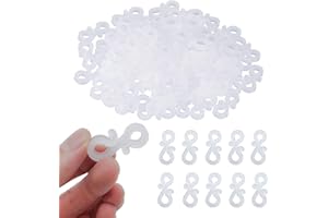 QISF 100 Pcs Gutter Hooks Mini Plastic Outdoor Christmas Lights Hanging Hooks Party Lights Hanger Wire Holder for Christmas/Birthday/Anniversary Decoration