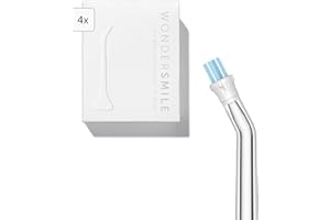 Wondersmile Ugello per placca – Ugelli di ricambio per irrigatore orale Waterflow – Tecnologia SmoothFlow per una cura ottimale dei denti e delle gengive (bianco, confezione da 4)