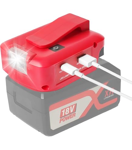Produktbild von EasyByMall Akku-Adapter Für Parkside X20V – USB-C QC3.0 & Kabelloses Laden, 18 W, Powerbank-Funktion Für Camping & Werkstatt