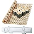 HASTHIP® Sushi Making Kit,Sushi Making Mold for Beginners,Durable Sushi Rolling Machine Roller Bazooka with Bamboo Mat for Beginners