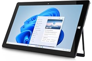 AWOW Tablet Windows da 10,1 pollici con tastiera, Celeron N4120, 8 GB LPDDR4, 256 GB di memoria - Mini laptop 2 in 1 con touch screen e tastiera QWERTZ tedesca rimovibile (penna non inclusa)