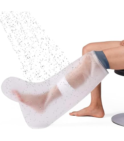 Protezione Doccia Impermeabile Per Piede E Gesso - Coprigambo In Silicone Medicale 63x41 Cm - Riutilizzabile, Antiscivolo, Adatto Ad Adulti