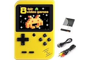 Fiotasy Kids Handheld Games Console with 400 Classic Retro Games, Portable Mini Handheld Video Games Console for Boy Girl, Christmas Birthday Gift Present for Children Adult (Yellow)
