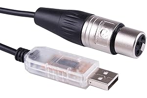 SUAMDOEN Adaptador de interfaz USB a DMX512 3PIN XLR para ordenador, controlador de iluminación de escenario, controlador de intensidad USB a DMX RS485 cable convertidor serie (longitud: 3 m)