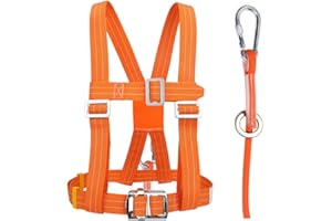 BESTT Safety Harness Kits, Safety Fall Arrest Harness Full Body Height Fall Protection Harness Aerial Work Fall Protection Safety Harness Adjustable Belt with Hook