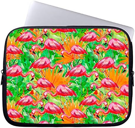 Okoukiu 13- Inch Pink Flamingos Pattern Zipper Neoprene Laptop Sleeve Briefcase Handbag Sleeve Case Bag For All 13" Laptop Notebook Chromebook &amp; Macbook Air 13 &amp; Pro 13