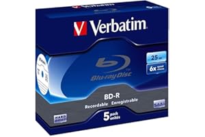 Verbatim 43715 BD-R couche unique 6X 25 Go avec boîtier plastique de 5