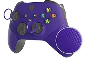 eXtremeRate ASR Version Case & Akzentringe für Xbox Series X/S Controller, DIY-Ersatz Gummiert Griff Faceplate Gehäuse Set für Xbox Core Controller(Lila)-Ohne Gamepad