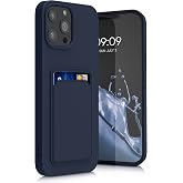 kwmobile Mobile Phone Case for Apple iPhone 13 Pro Max Case with Card Slot - TPU Case - Wireless Charging - Protective Cover in Dark Blue