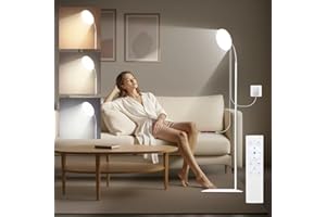 BIAOQINBO 15000 Lux Tageslichtlampe als Energiespender, dimmbare LED Lampe mit flexiblem Schwanenhals und USB, für mehr Tageslicht in Wohnung und Homeoffice - Weiß