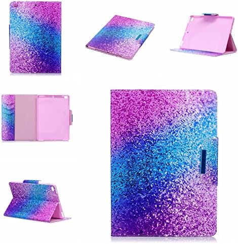 JHTC for Apple New iPad 9.7 inch 2017 / iPad 8 Case with Auto Sleep &amp; Wake Function Flip Wallet Case Leather Soft Silicone Shock Proof Protective Backcover with Stand Credit Card Holder Magnetic Cover Ultra Thin Blue Purple Rainbow Sand Personalised Cute Funny Patterned Clear Design Colorful Cases Gift for girls